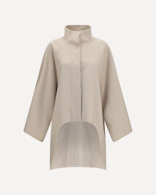 Alaïa Natural Asymmetric Double Face Cashmere Coat