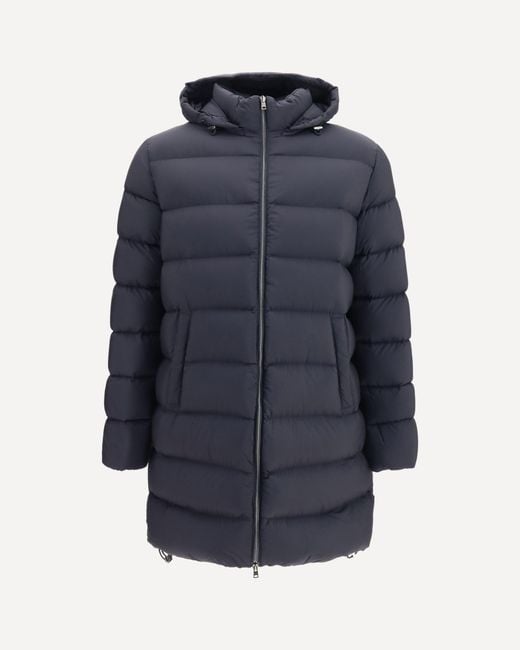 Herno Blue Long Padded Jacket for men