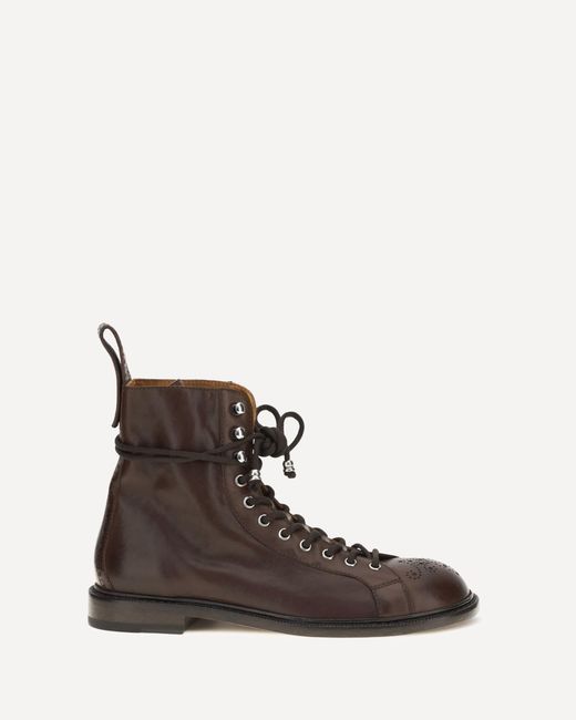 Versace Brown Billy Leather Ankle Boots for men