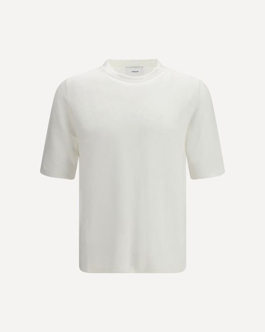 Lardini White Linen And Cotton Knit T-Shirt for men