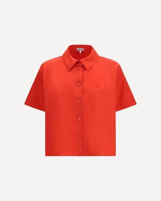 Loewe Red Short Sleeve Trapeze Shirt