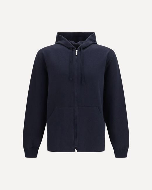 Loro Piana Blue Whitney Hooded Sweatshirt for men