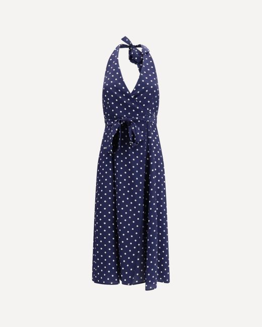P.A.R.O.S.H. Blue P. A.R. O. H. Polka-Dot Silk Dress