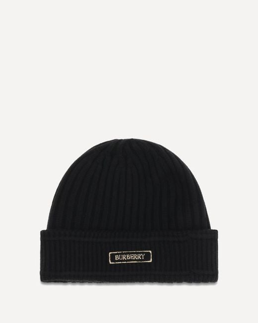 Burberry Black Wool Beanie for men