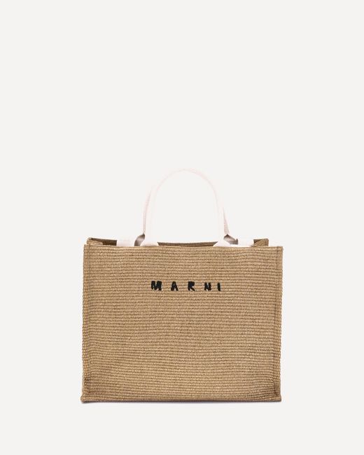 Marni Natural Raffia-Effect Tote Bag