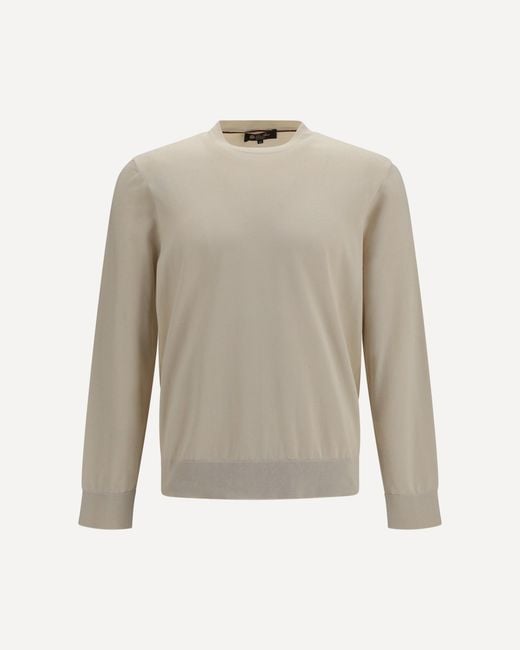 Loro Piana White Monochrome Sweater for men