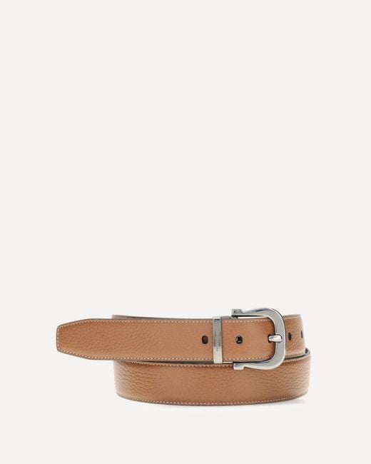 Ferragamo Brown Reversible And Adjustable Gancini Belt for men