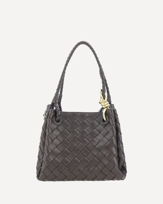 Borsa A Spalla Parachute Piccola di Bottega Veneta in Gray