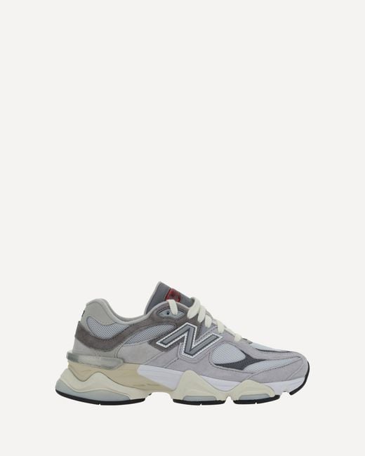 New Balance White 9060 Sneakers Polyester; Racoon; Suede
