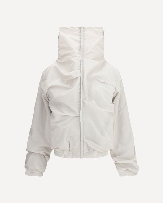 ALAINPAUL White High Collar Jacket
