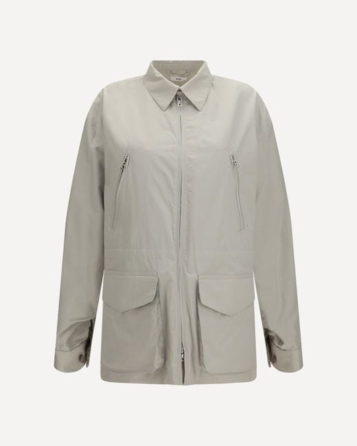 Rier Gray Cotton Zipped Pockets Jacket