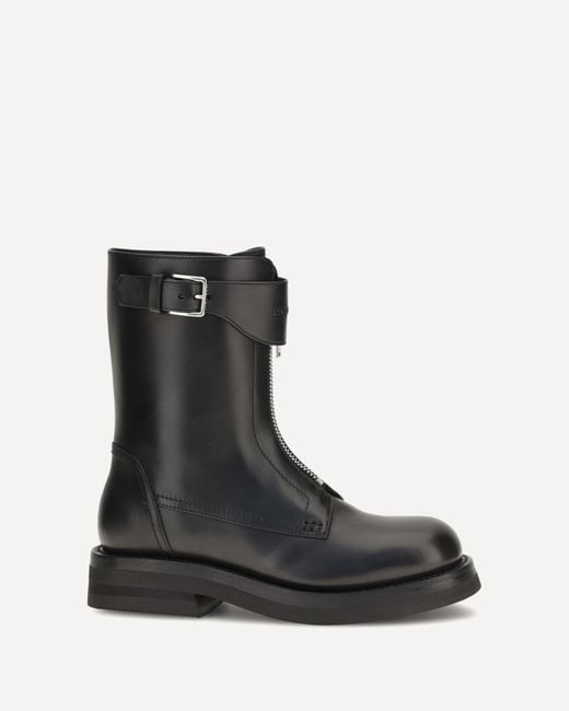 McQueen Black Leather Boots