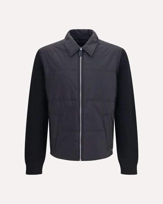 Prada Blue Knit Jacket With Padded Front for men