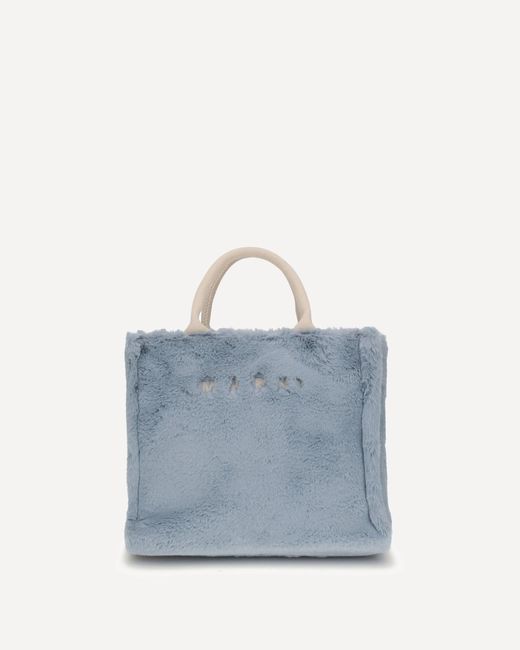 Borsa Tote Basket Piccola di Marni in Blue