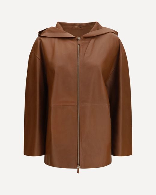 Max Mara Brown Cinoso Leather Jacket