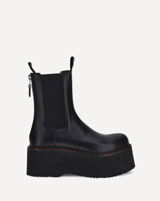 R13 Black Platform Chelsea Ankle Boot