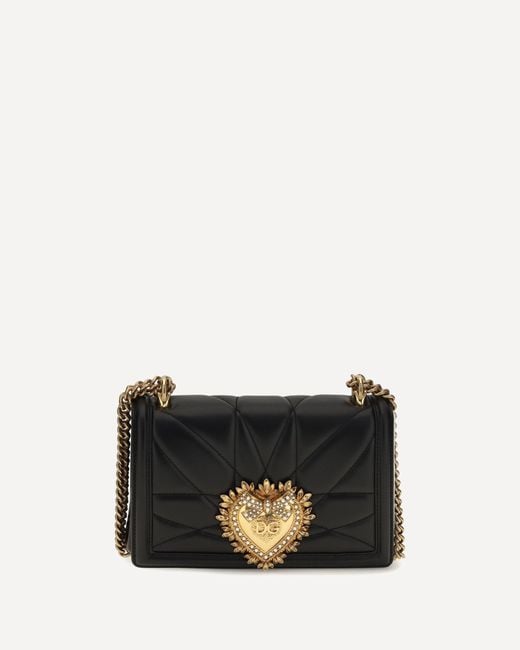 Dolce & Gabbana White Medium Devotion Matelassé Nappa Shoulder Bag