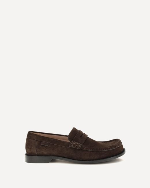 Loewe White Campo Suede Calfskin Loafers for men