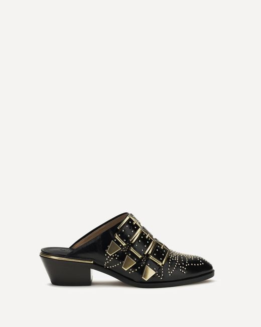 Chloé Black Susan Leather Mules