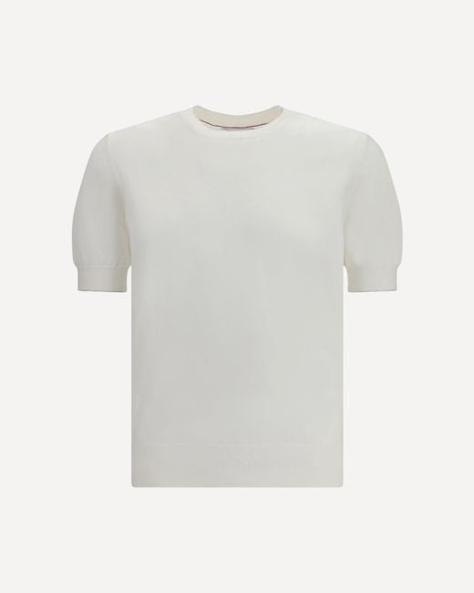 Brunello Cucinelli White Cotton T-Shirt for men