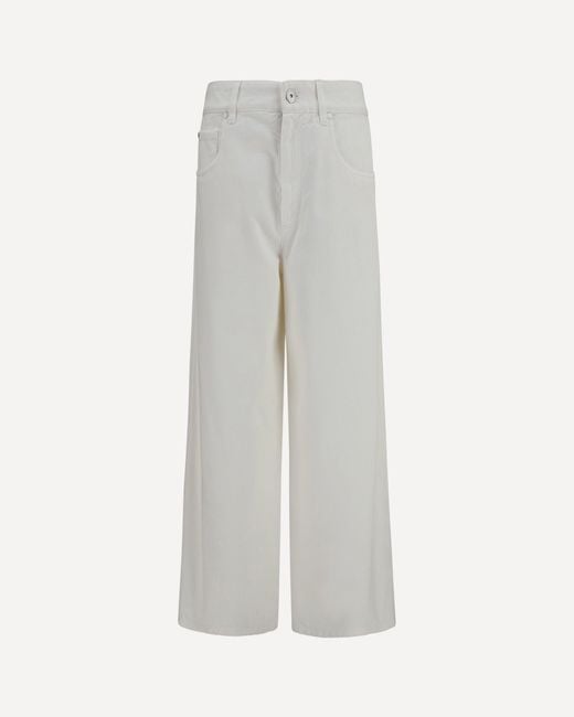Brunello Cucinelli White High-Rise Palazzo Jeans