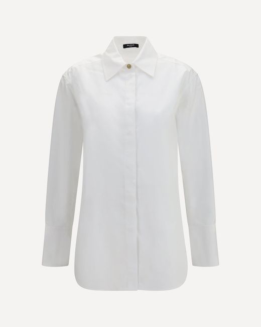 Balmain White Cotton Poplin Shirt