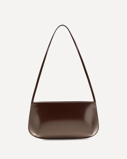 Faune Brown Bra Brushed Leather Shoulder Bag