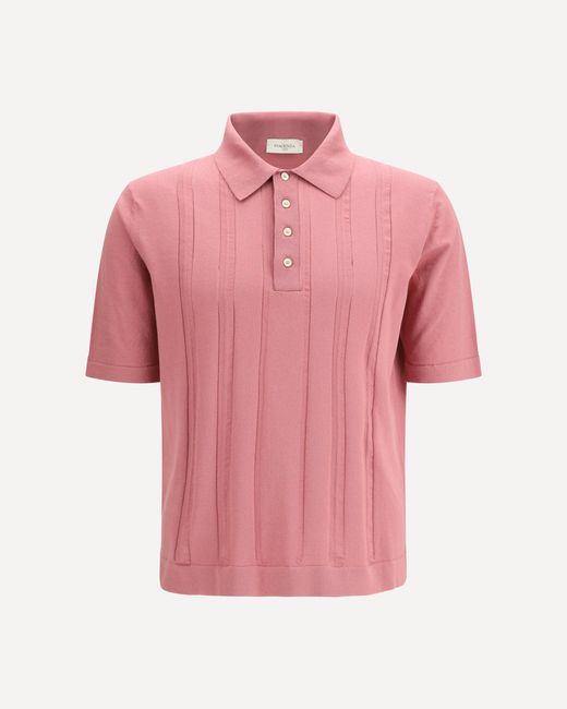 Piacenza Cashmere Pink Cotton Polo With Classic Collar for men