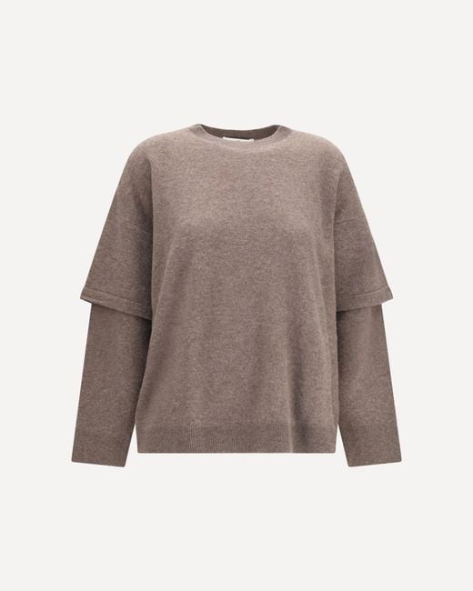 DARKPARK Brown Troy Double-Sleeve Cashmere Sweater