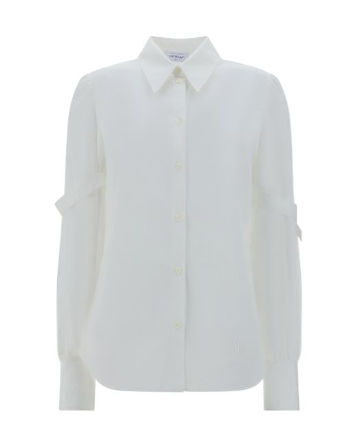 Off-White c/o Virgil Abloh White Off- Shirt With Band Detail