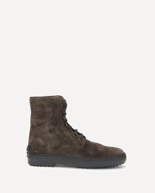 Tod's Brown Suede Ankle Boots for men
