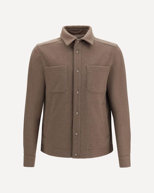 Herno Brown Snap-Button Jacket for men