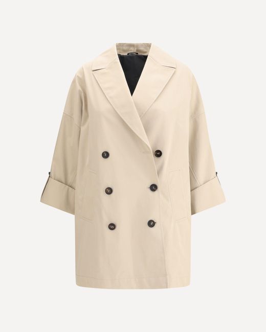 Brunello Cucinelli Natural Midi Trench Coat
