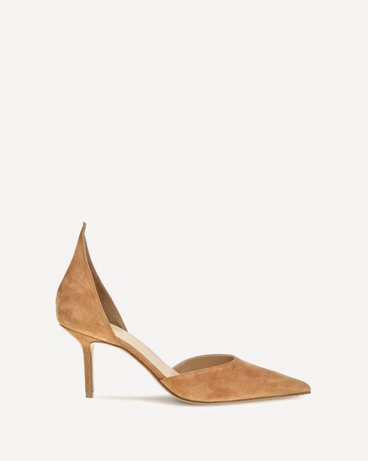 Francesco Russo Natural D'Orsay Flame Suede Pumps