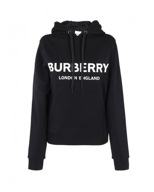 Burberry Black Logo Hooded Sweatshirt for men