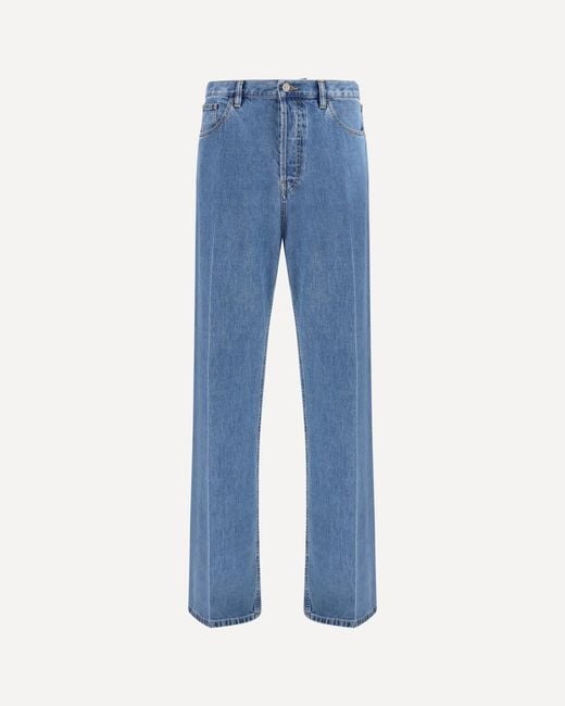 Valentino Blue Straight-Leg Denim Jeans for men