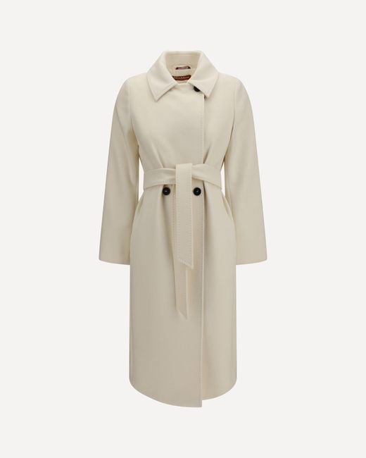 Max Mara Natural Double Breasted Wool Coat