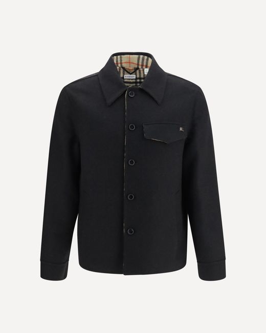 Burberry Blue Herringbone Wool Jacket for men
