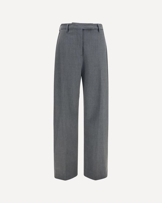 THE LATEST Gray Straight-Leg Wool-Blend Pants
