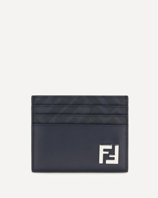 Fendi Blue Squared Card Holder for men