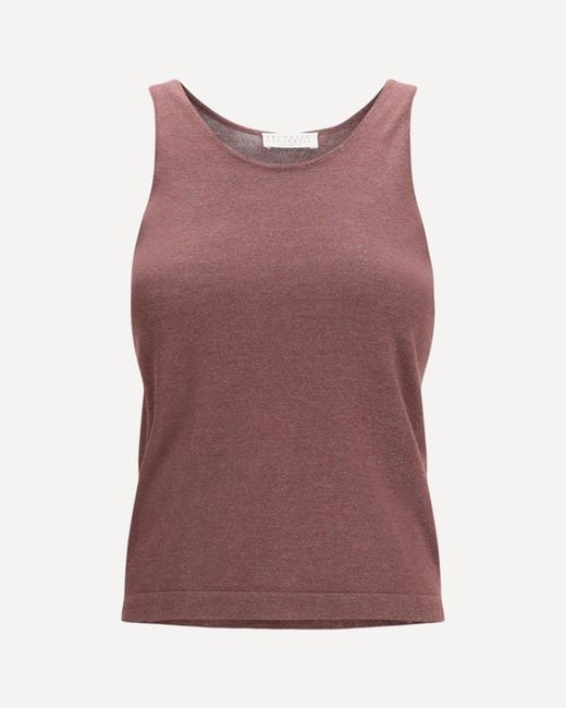 Brunello Cucinelli Purple Sparkling Knit Tank Top