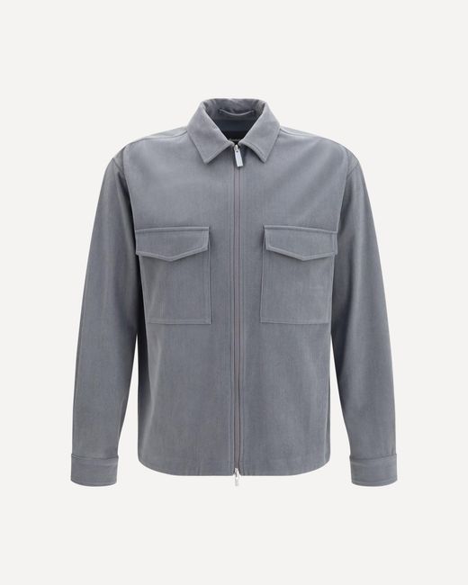 Laminar Blue Corduroy Jacket With Zip for men