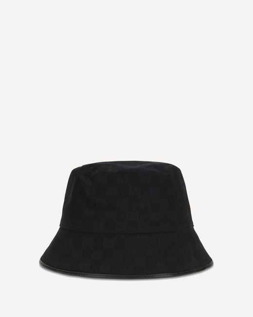 Gucci Black Gg Cotton Canvas Bucket Hat