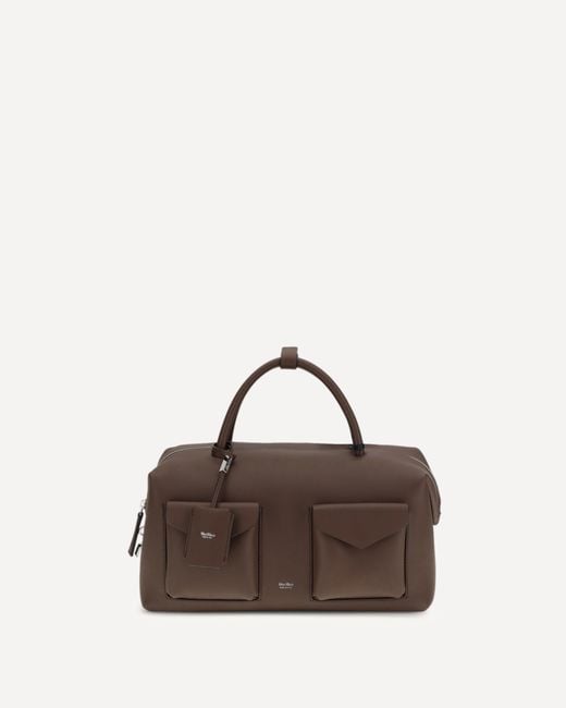 Max Mara Brown Holdall Cargo Leather Handbag