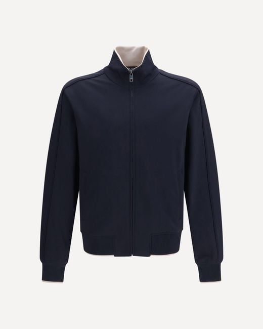 Dolce & Gabbana Blue Zip Jacket With Side Bands for men
