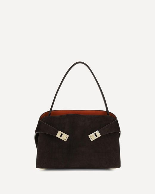 Ferragamo Black Hug Soft Shoulder Bag