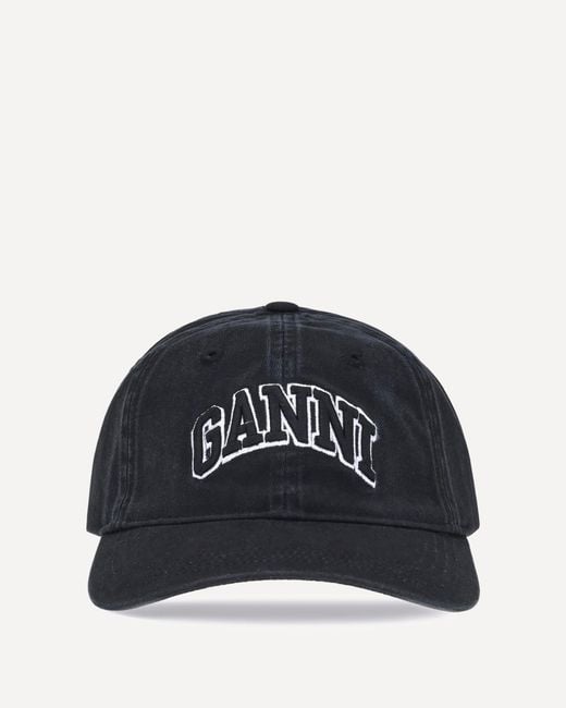 Ganni Black Logo Baseball Cap