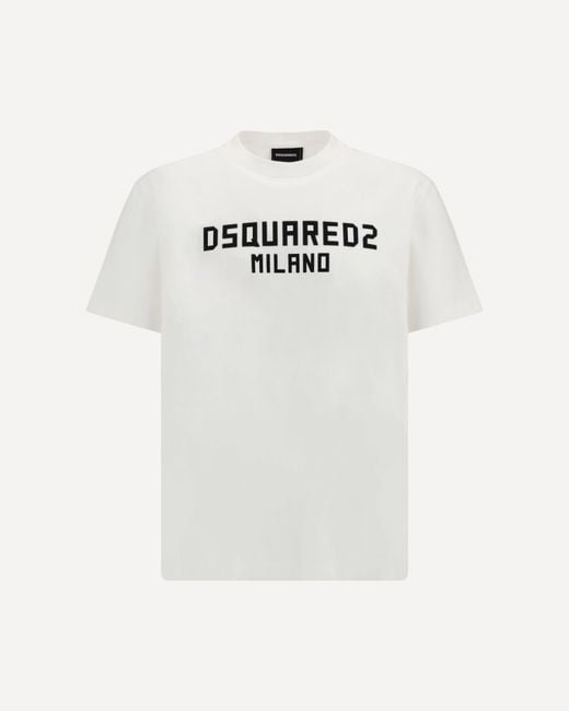DSquared² White T-Shirt With Milano" Logo Printed for men