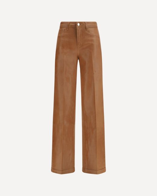 L'Agence Natural Clayton Coated Wide Leg Jeans