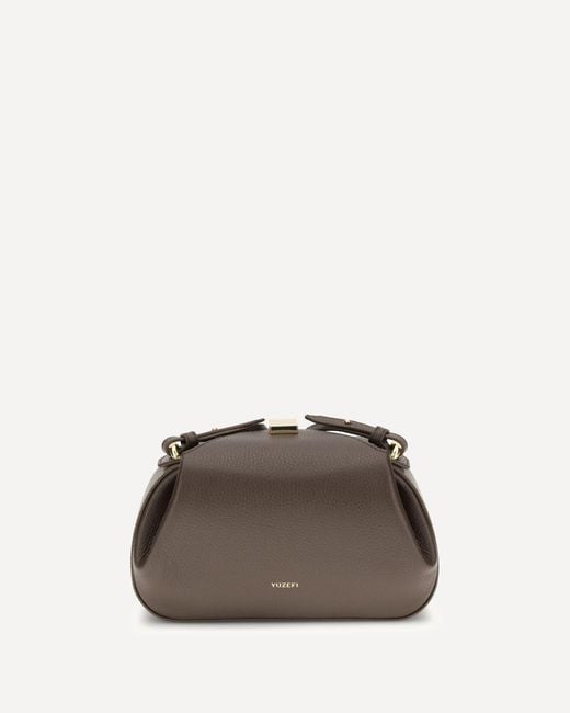 Yuzefi Brown Oyster Clutch Mini